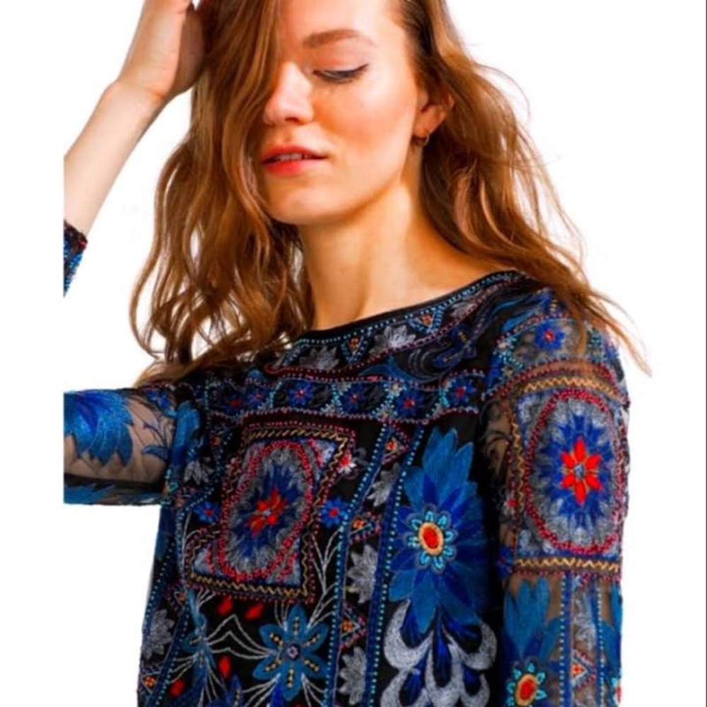 Zara embroidered crop top